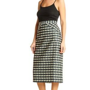 NWT Anthropologie Lauren Moffatt long line satin striped pencil skirt size 10